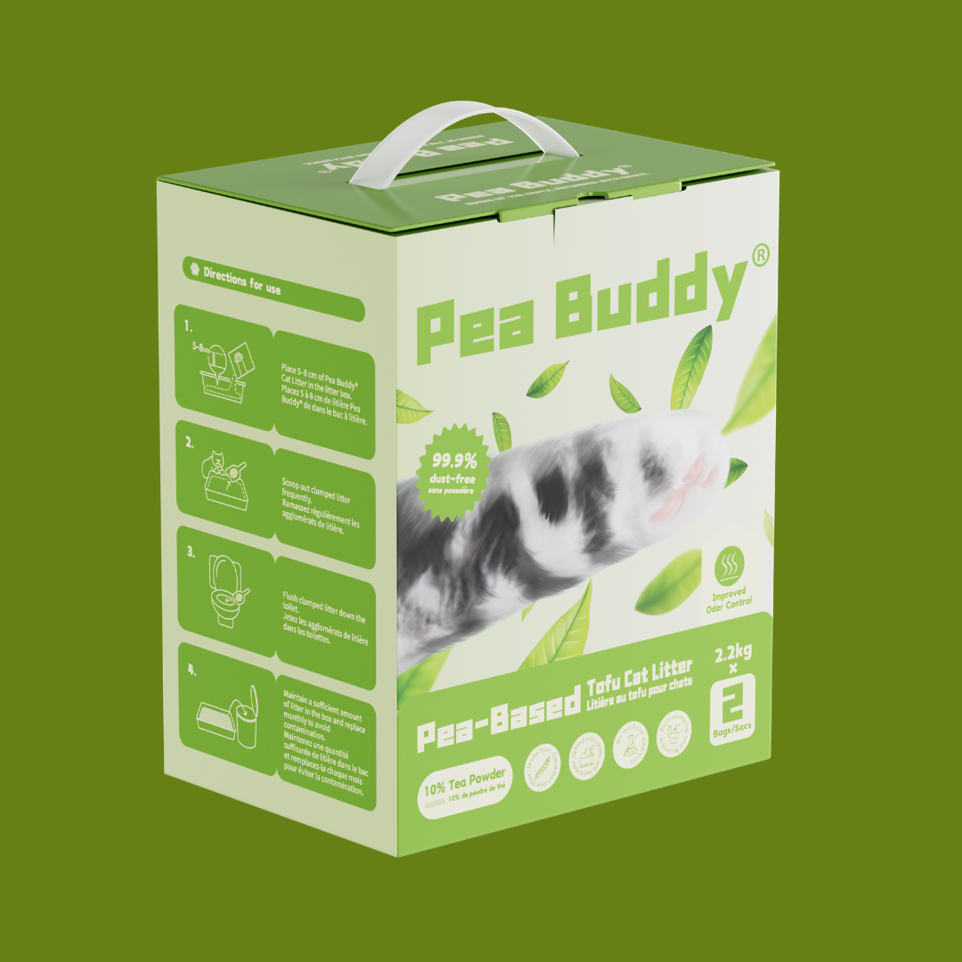 Pea Buddy® Pea-Based Tofu Cat Litter (10% Tea Powder)