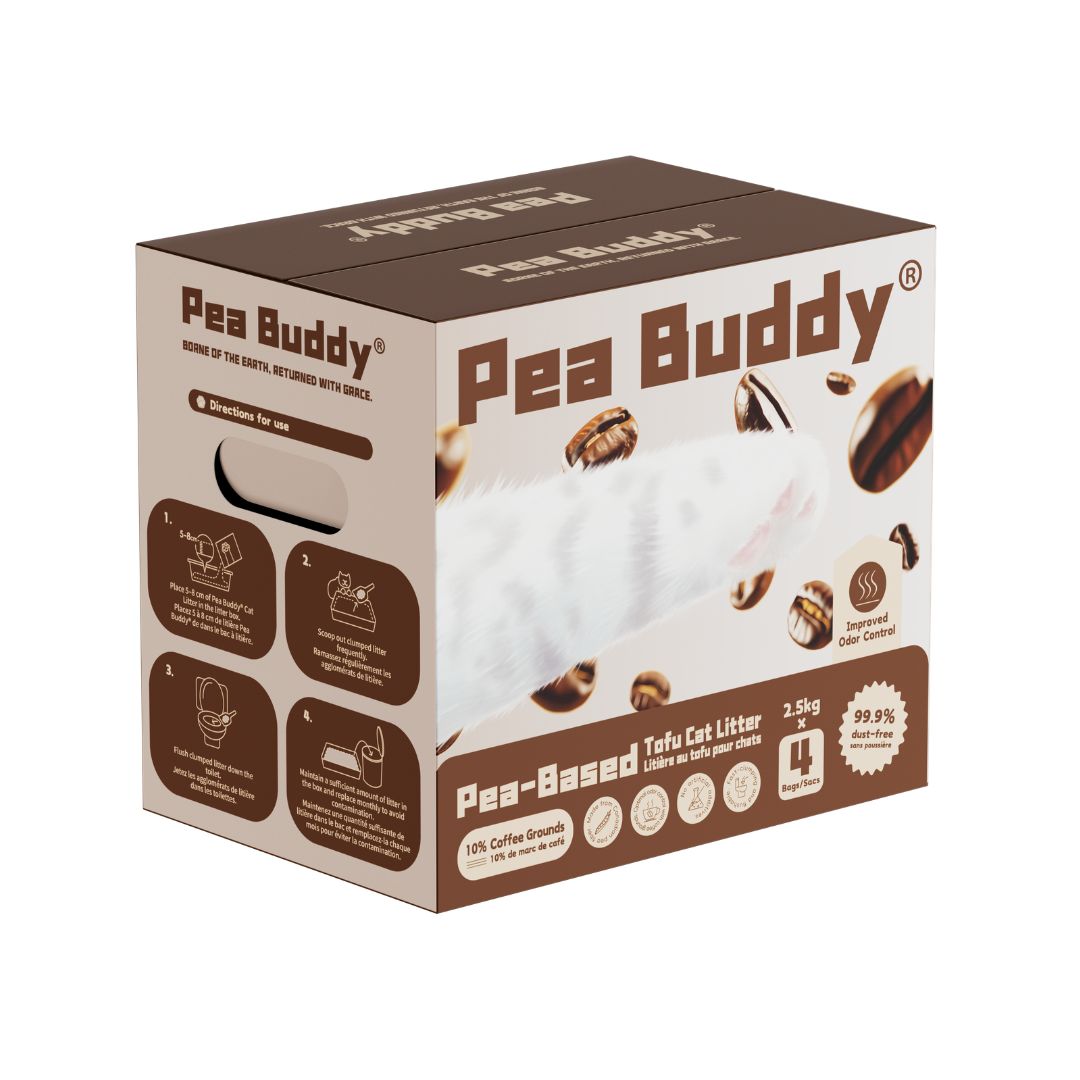 Pea Buddy® Pea-Based Tofu Cat Litter (10% Coffee Grounds)