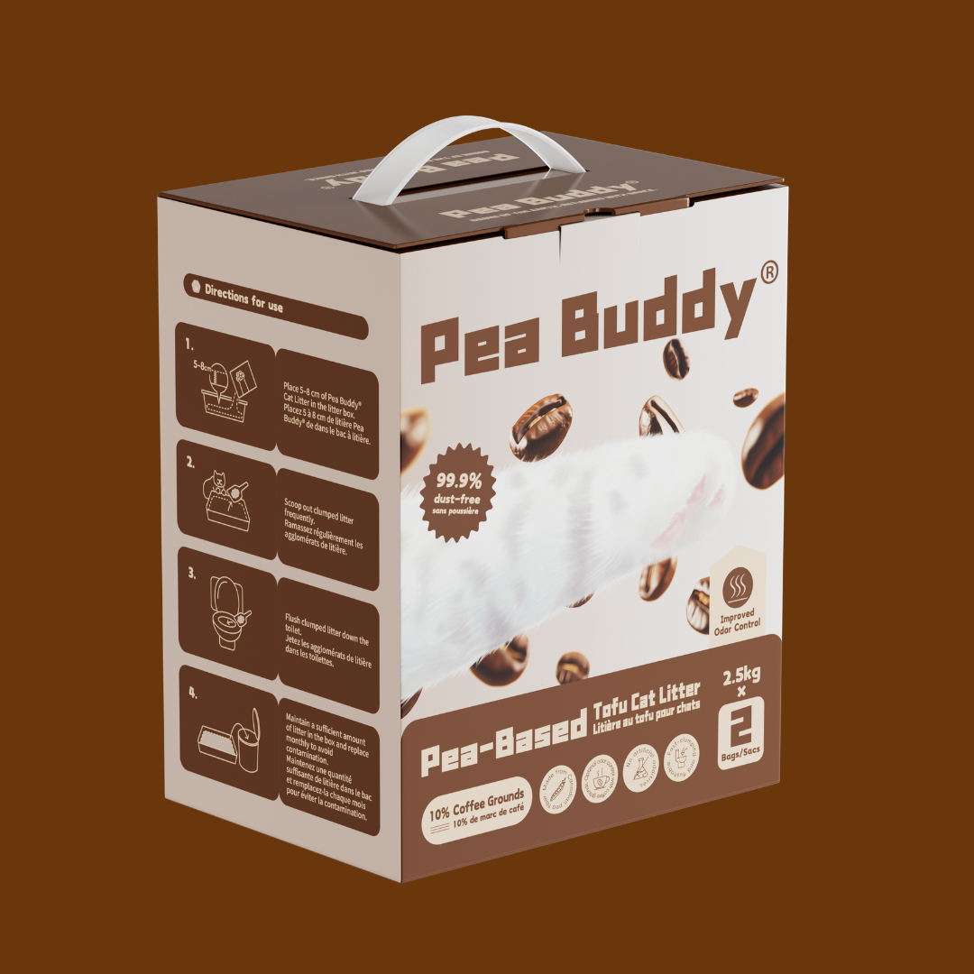 Pea Buddy® Pea-Based Tofu Cat Litter (10% Coffee Grounds)