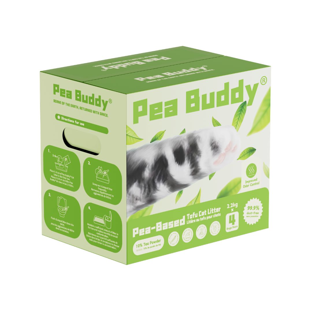 Pea Buddy® Pea-Based Tofu Cat Litter (10% Tea Powder)